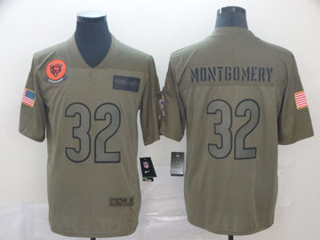 Chicago Bears #32 David Montgomery 2019 Camo Salute To Service Jersey
