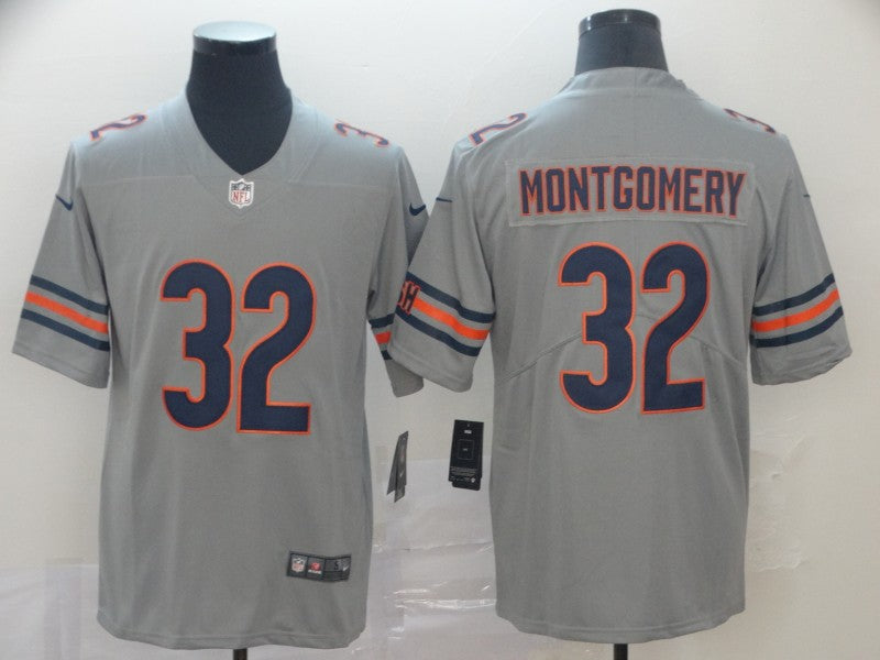 Chicago Bears #32 David Montgomery Silver Inverted Legend Jersey