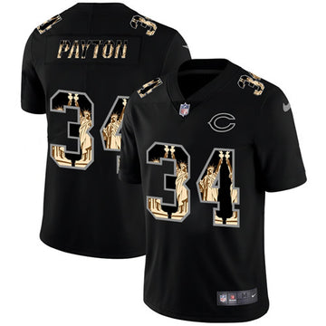 Chicago Bears #34 Walter Payton 2019 Black Statue Of Liberty Jersey
