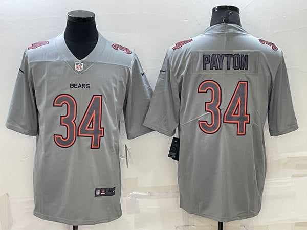 Chicago Bears #34 Walter Payton Gray Atmosphere Fashion Jersey
