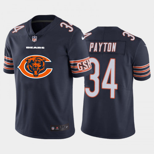Chicago Bears #34 Walter Payton Navy 2020 Team Big Logo Jersey