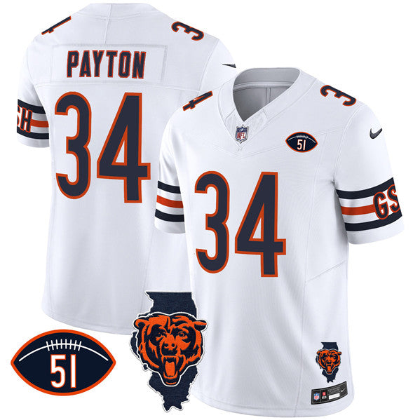 Walter Payton Chicago Bears white FUSE jersey
