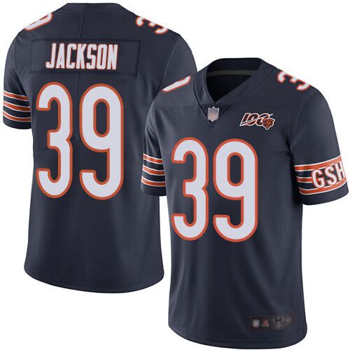 Chicago Bears #39 Eddie Jackson Navy 2019 100th Jersey