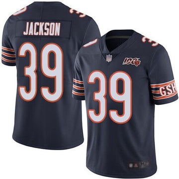 Chicago Bears #39 Eddie Jackson Navy 2019 100th Jersey