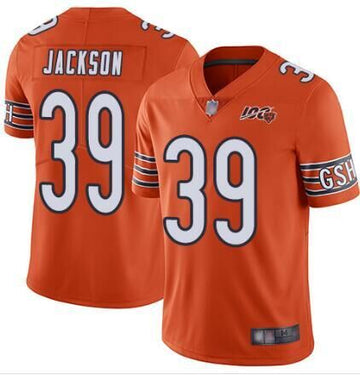 Chicago Bears #39 Eddie Jackson Orange 2019 100th Jersey