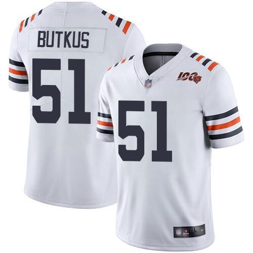 Chicago Bears #51 Dick Butkus White 2019 100th Season Jersey