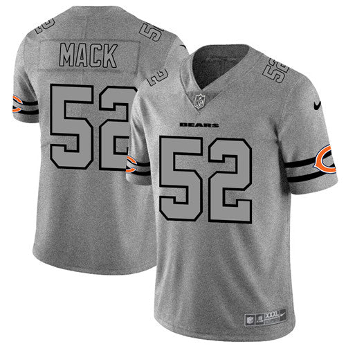 Chicago Bears #52 Khalil Mack 2019 Gray Gridiron Team Logo Jersey