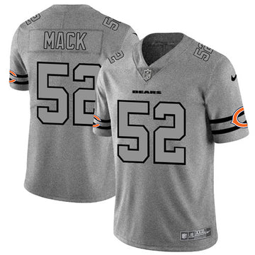 Chicago Bears #52 Khalil Mack 2019 Gray Gridiron Team Logo Jersey