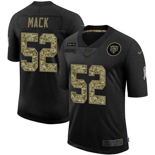 Chicago Bears #52 Khalil Mack 2020 Black Camo Salute To Service Jersey