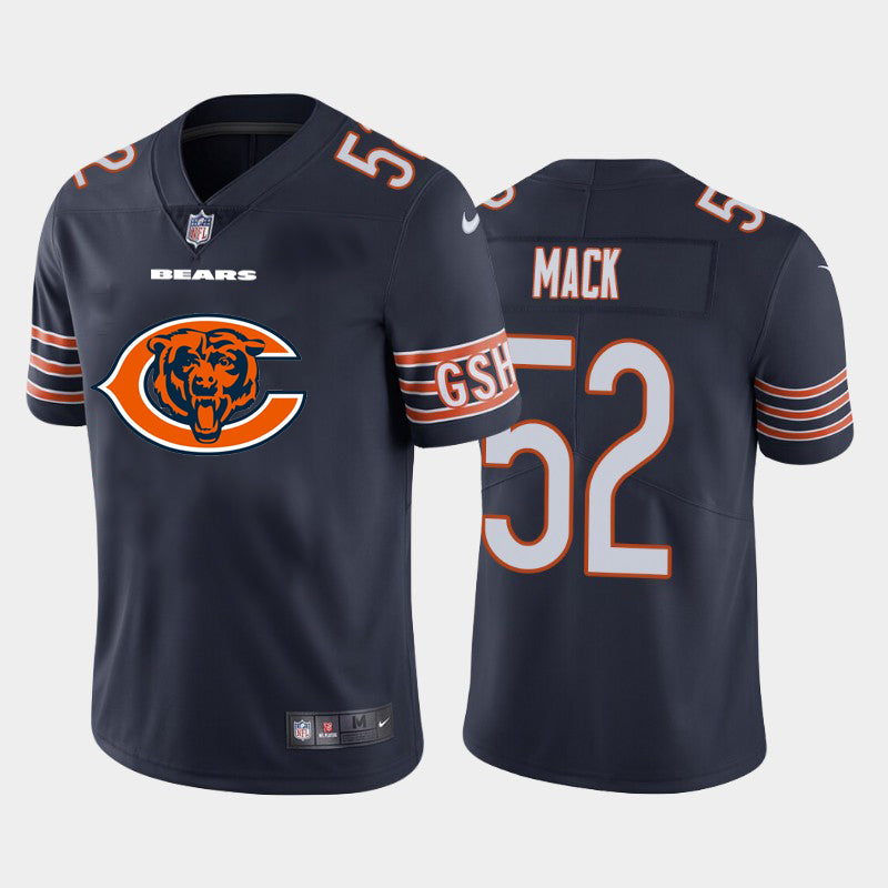 Chicago Bears #52 Khalil Mack Navy 2020 Team Big Logo Jersey