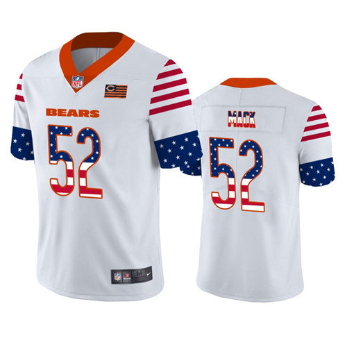 Chicago Bears #52 Khalil Mack White 2019 USA Flag Fashion Jersey