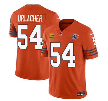 Chicago Bears #54 Brian Urlacher Orange 2023 FUSE With 4-star C PatchThrowback Football Game Jersey
