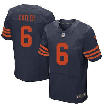 Chicago Bears #6 Jay Cutler 1940s Navy Blue Throwback Jersey