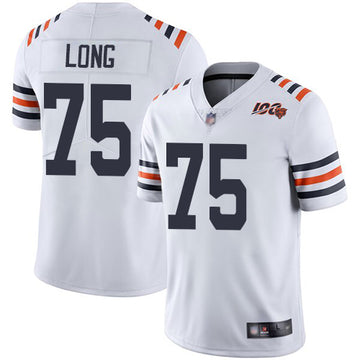 Chicago Bears #75 Kyle Long White 2019 100th Season Jersey