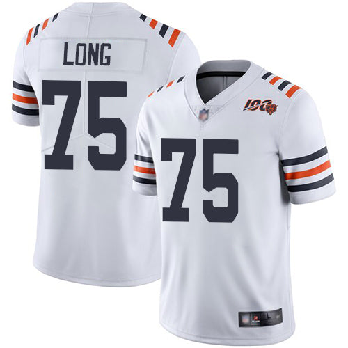 Chicago Bears #75 Kyle Long White 2019 100th Season Jersey