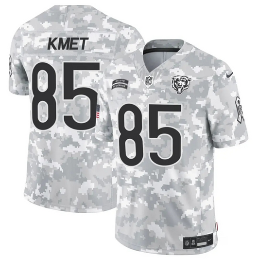 Chicago Bears #85 Cole Kmet 2024 FUSE Arctic Camo Salute to Service Jersey
