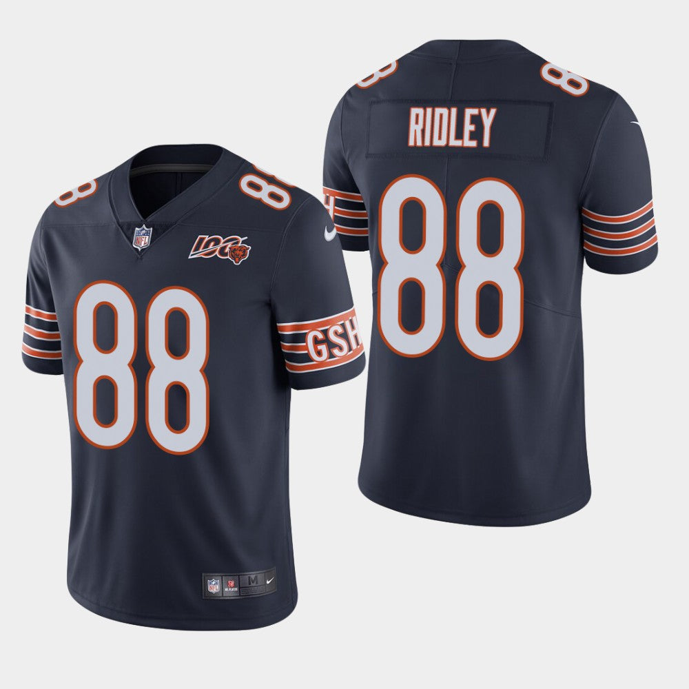 Chicago Bears #88 Riley Ridley Navy 2019 100th Season Jersey