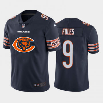 Chicago Bears #9 Nick Foles Navy 2020 Team Big Logo Jersey