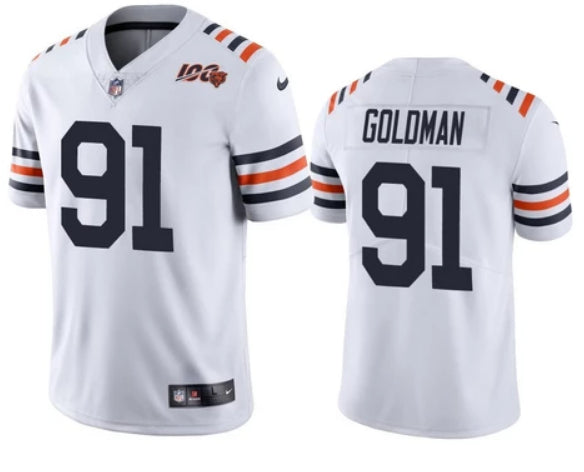 Chicago Bears #91 Eddie Goldman White 2019 100th Season Jersey