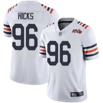 Chicago Bears #96 Akiem Hicks White 2019 100th Season Jersey