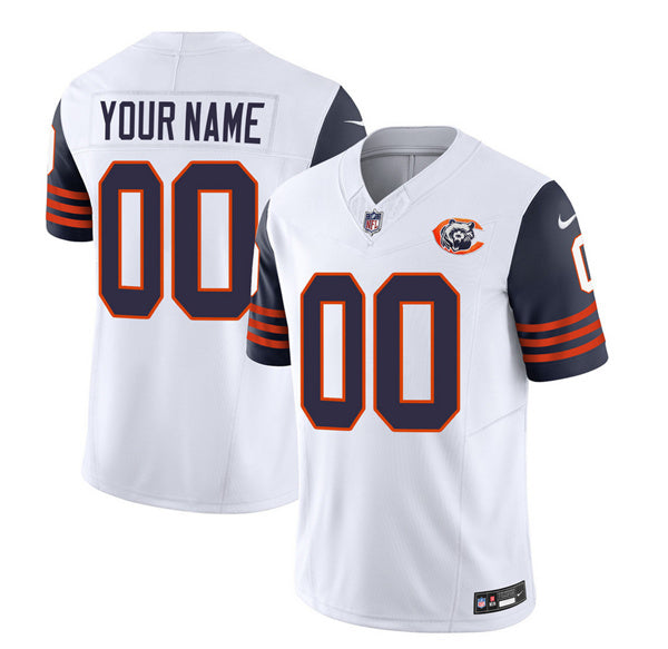 Custom Chicago Bears white-navy FUSE jersey