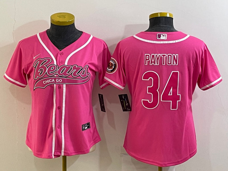 Chicago Bears Custom Pink Baseball Jersey