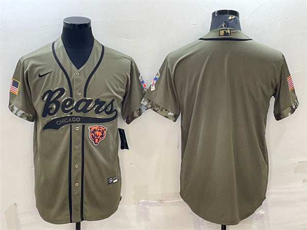Chicago Bears Blank Olive 2022 Salute To Service Baseball Jersey