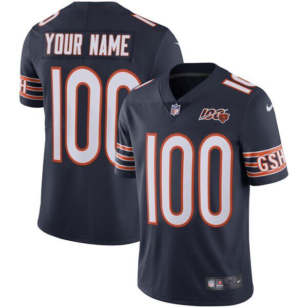 Chicago Bears Customized 100th season Blue Jersey