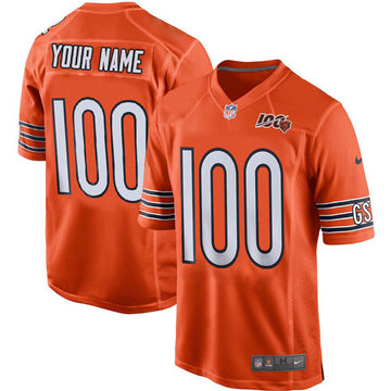 Chicago Bears Customized 100th season Orange Jersey