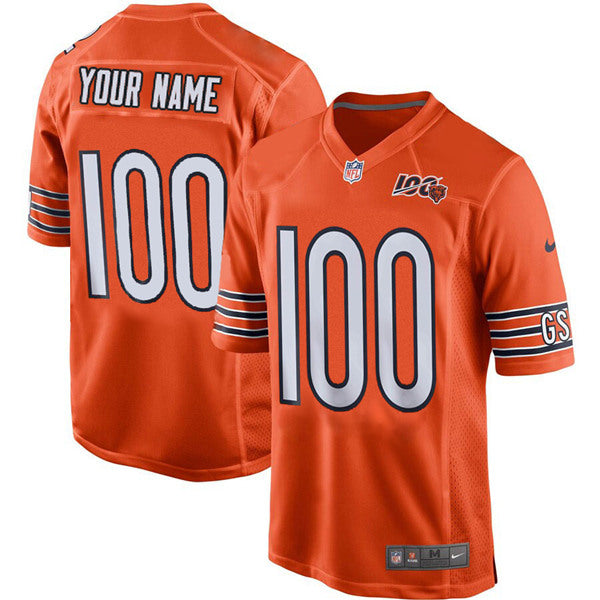 Chicago Bears Customized 100th season Orange Jersey