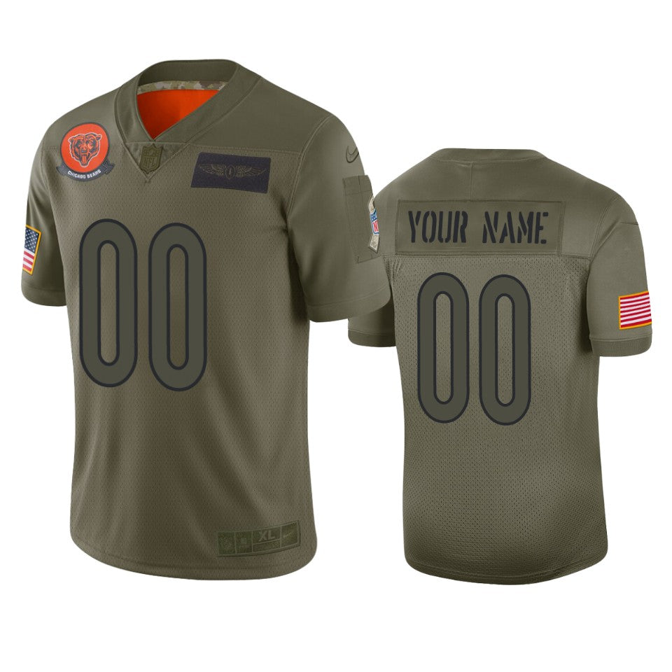 Chicago Bears Customized 2019 Camo Salute To Service Jersey