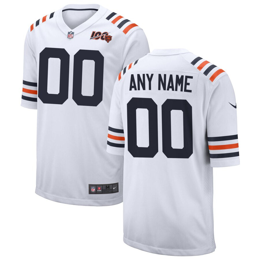 Chicago Bears Customized White Color 2019 100th Season Jersey