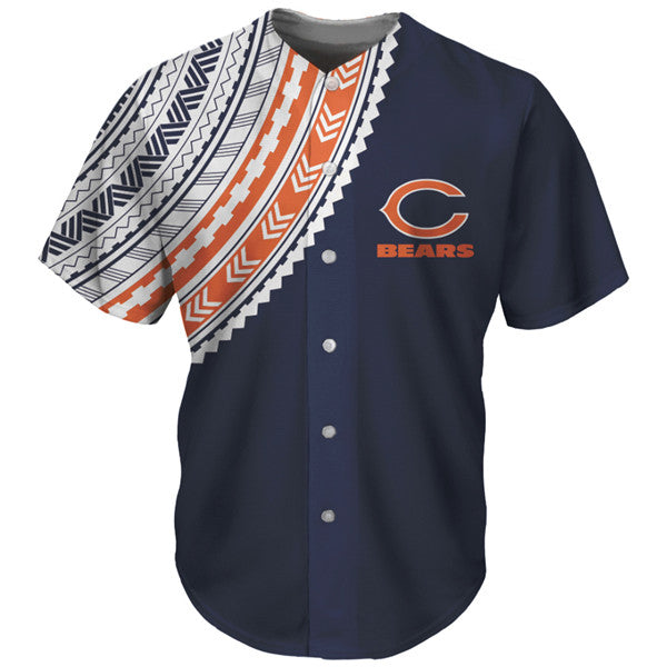 Chicago Bears Navy Baseball Jersey