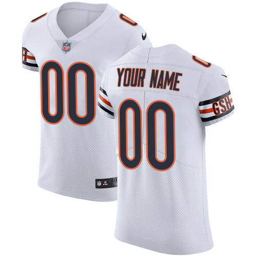 Chicago Bears White Custom Elite Jersey