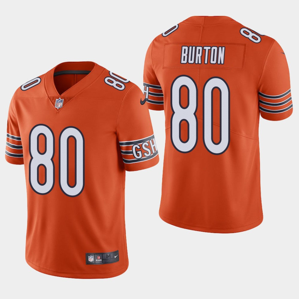 Chicago Bears#80 Trey Burton Orange Jersey