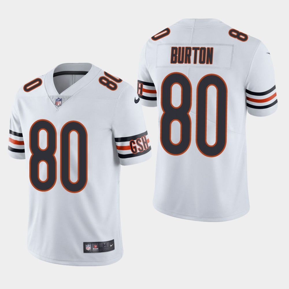 Chicago Bears#80 Trey Burton White Jersey