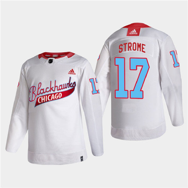 Dylan Strome Chicago Blackhawks white jersey