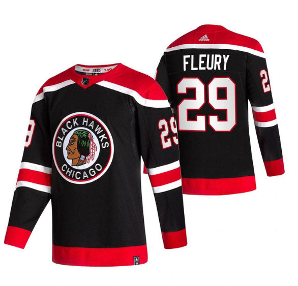 Marc-Andre Fleury Chicago Blackhawks black Reverse Retro jersey