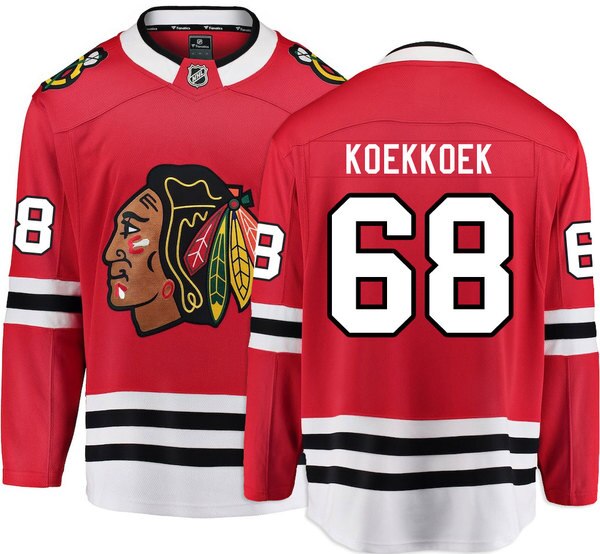 Slater Koekkoek Chicago Blackhawks red jersey