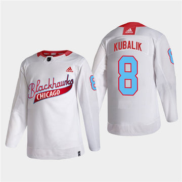 Dominik Kubalik Chicago Blackhawks white jersey