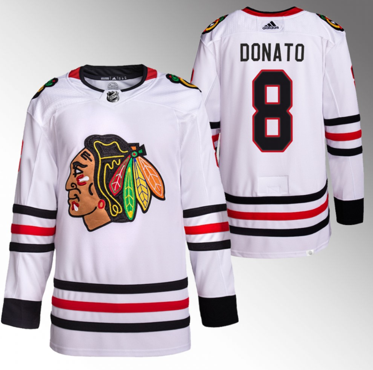 Ryan Donato Chicago Blackhawks white jersey