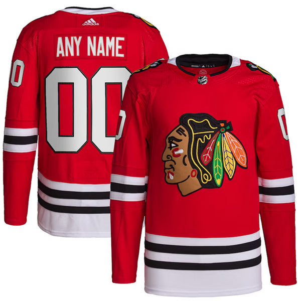 Custom Chicago Blackhawks red jersey