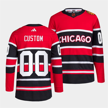Custom Chicago Blackhawks red Reverse Retro jersey
