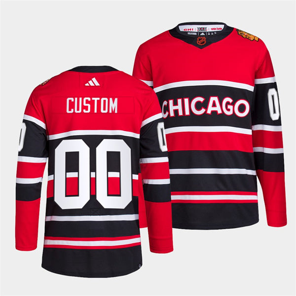Custom Chicago Blackhawks red Reverse Retro jersey