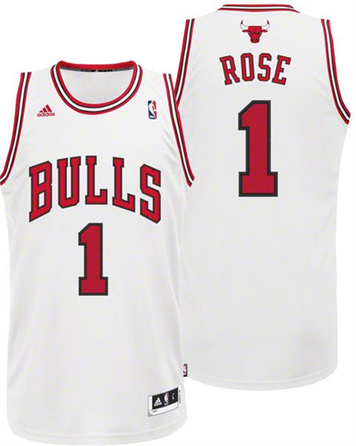 Derrick Rose Chicago Bulls white jersey
