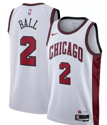 Lonzo Ball Chicago Bulls white City Edition jersey