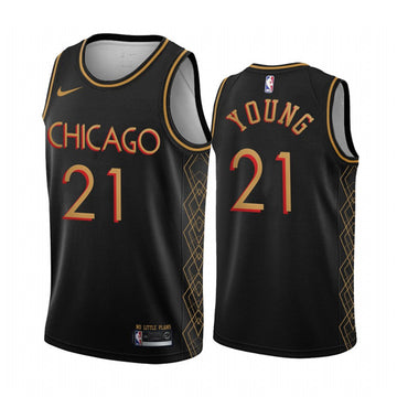 Thaddeus Young Chicago Bulls black City Edition jersey