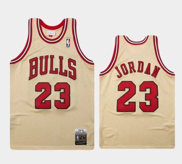 Michael Jordan Chicago Bulls gold Throwback jersey