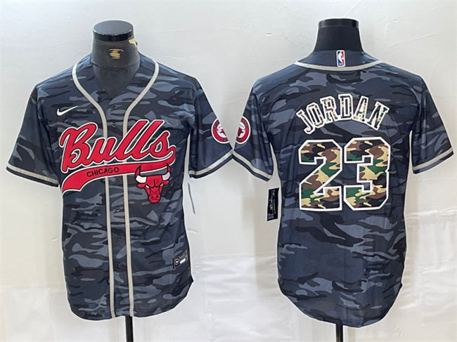Michael Jordan Chicago Bulls gray Camo jersey