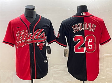 Michael Jordan Chicago Bulls red-black Split jersey